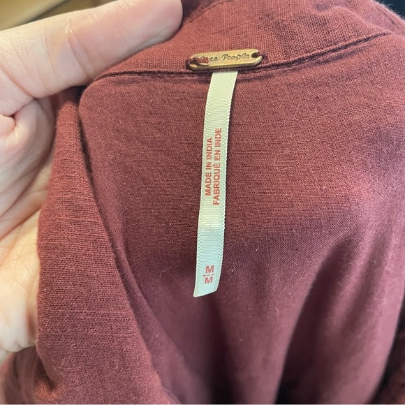 Free People Samantha Embroidered Puff Sleeve Button Front Maxi Dress Medium - Picture 9 of 16